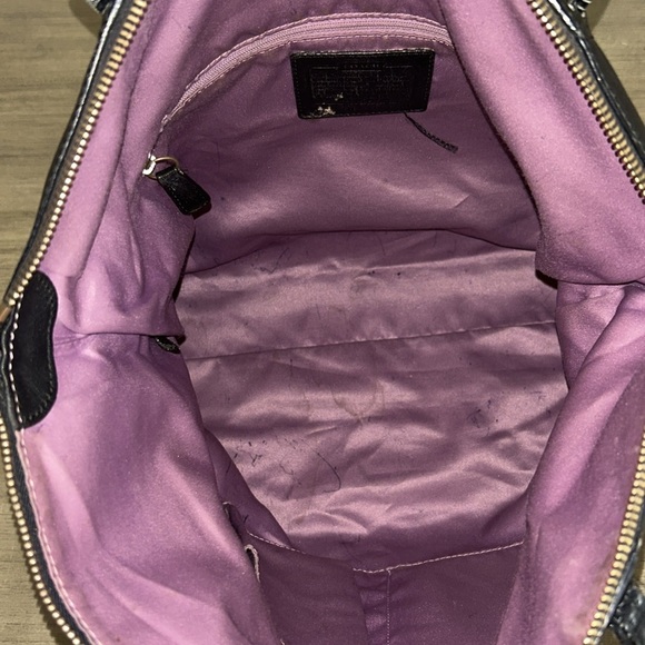 Coach F18336 Laura Signature In Black Leather Tote Purse - Picture 10 of 11